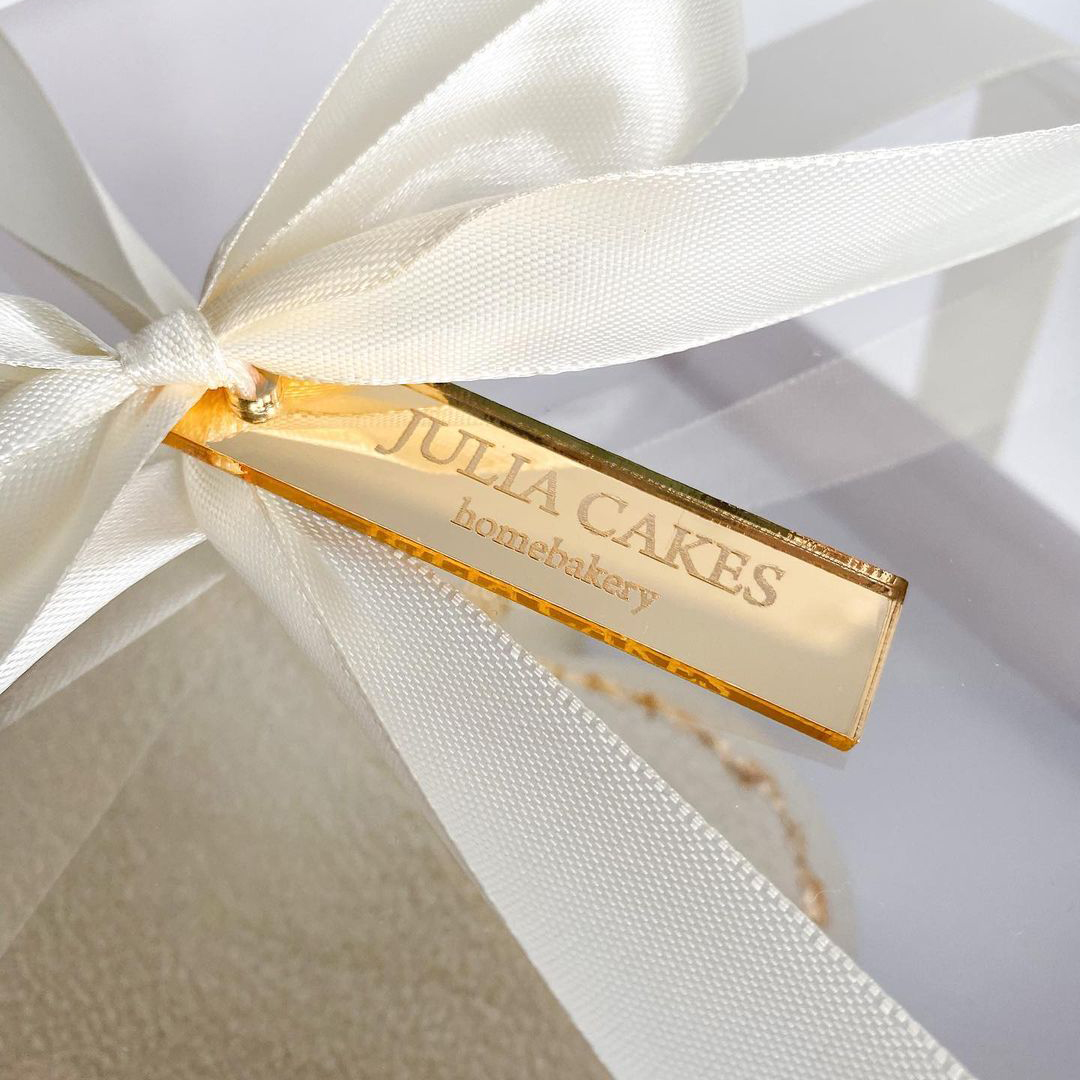 Baby Clothing Tags - 30-delige gepersonaliseerde belettering naam gouden spiegel
