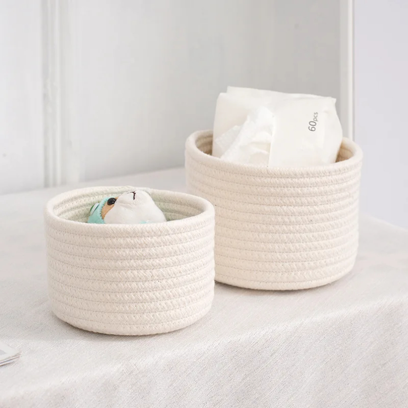 Baby Clothing Basket - Handgemaakt Geweven Katoenen Touw Geweven Opbergmand