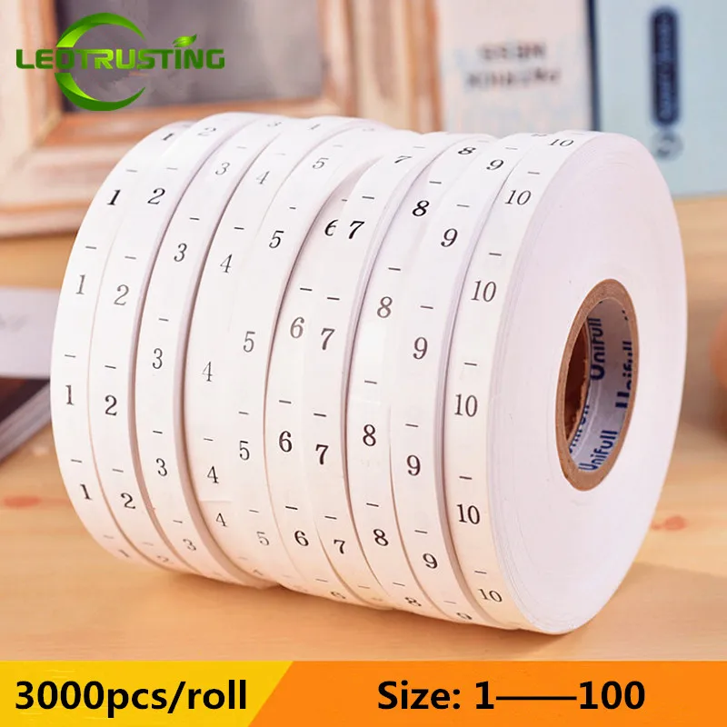 3000 STKS/Roll 1-100 Nummer Gr - Baby Clothing Tags recensie en prijs