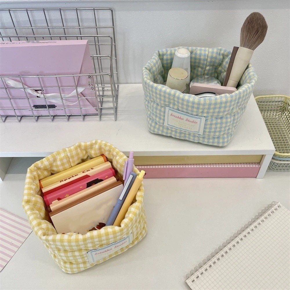Opbergmand van geruite stof me - Baby Clothing Basket recensie en prijs