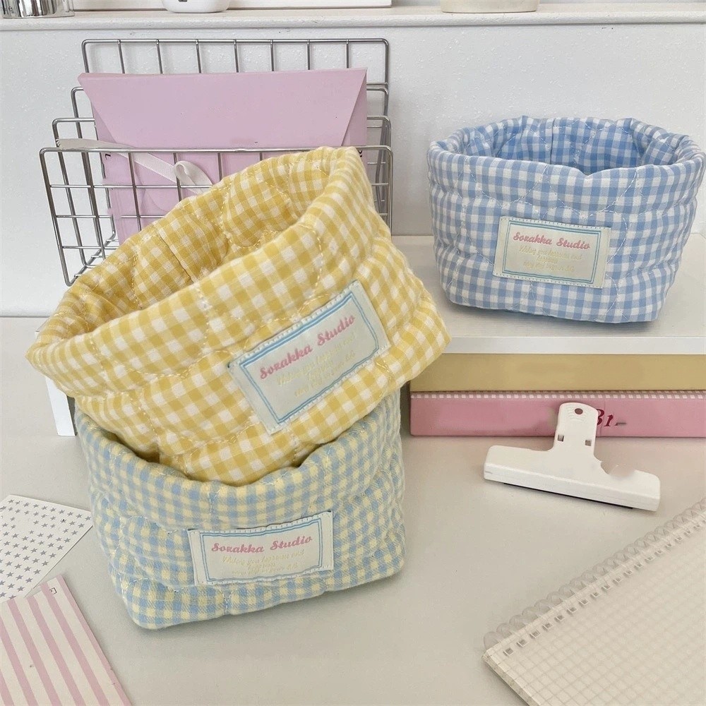 Opbergmand van geruite stof me - Baby Clothing Basket recensie en prijs