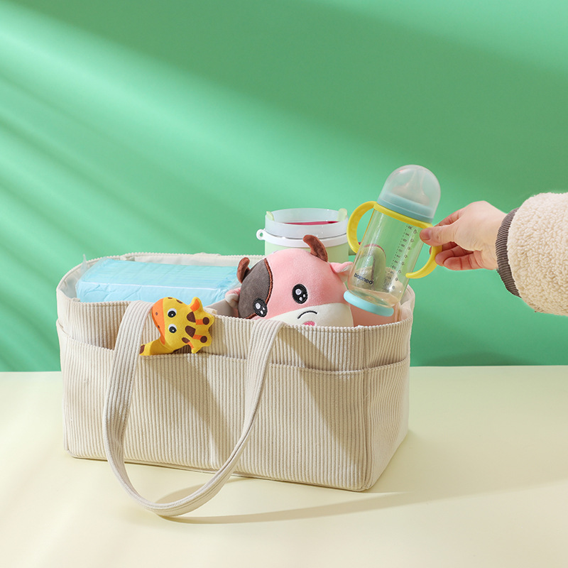 Nieuwe corduroy luiers caddy o - Baby Clothing Basket recensie en prijs